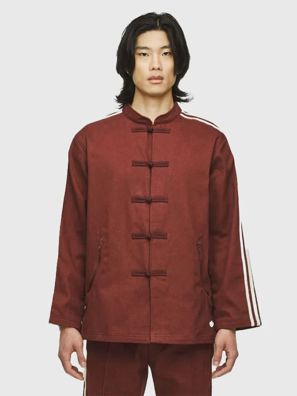 Adidas CNY Edison Chen Clot Track Jacket Jacket unisex detail view 4 | Dash Racegear — Adidas Chinese New Year Clot Jacket, brown, unisex track style with bold collaborative design by Edison Chen.