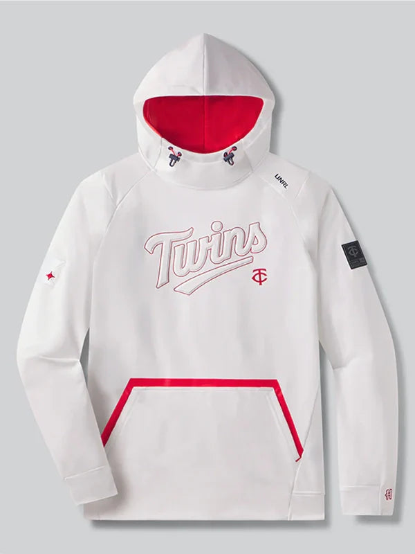 UNRL x Twins Crossover Hoodie II Hoodie unisex detail view 2 | Dash Racegear — White Minnesota Twins UNRL crossover hoodie II, ideal for game day and casual outfits.