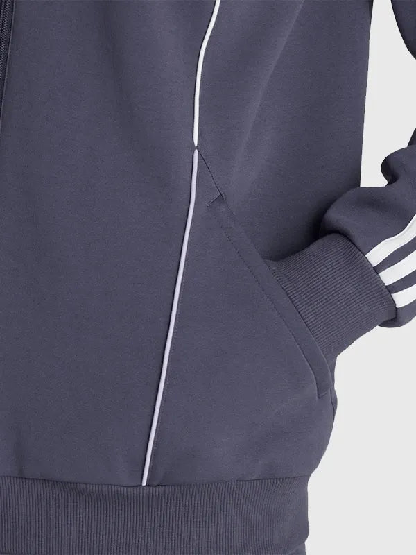 Manchester United x Adidas Urban Purist Track Jacket Jacket unisex detail view 4 | Dash Racegear — Manchester United x Adidas grey jacket blending Urban Purist design with everyday casual comfort.