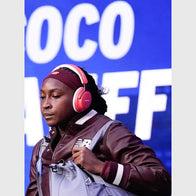 2025 US Open Coco Gauff New Balance Leather Jacket Leather Jacket unisex detail view 2 | Dash Racegear — New Balance leather jacket worn by Coco Gauff during US Open