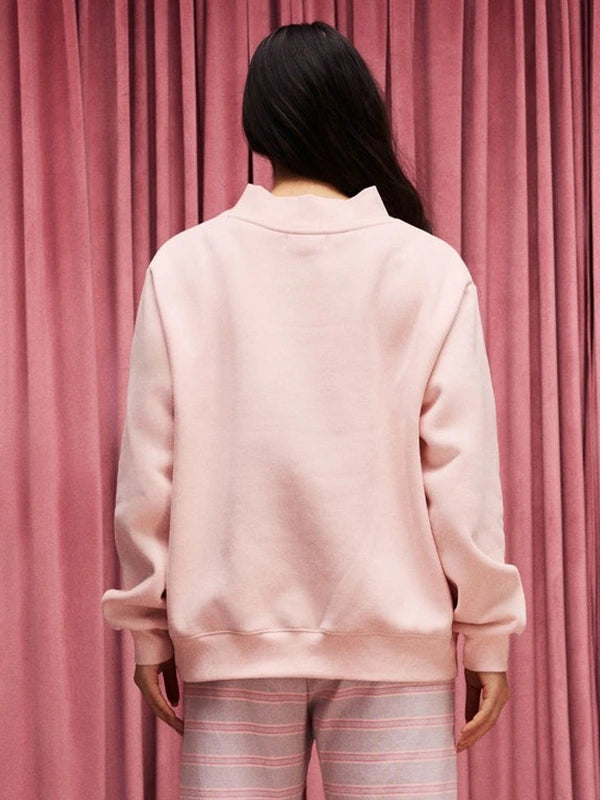 Parke Heart Varsity Mockneck Sweatshirt Sweatshirt unisex detail view 3 | Dash Racegear — 2026 Parke Valentine’s Heart Varsity Pink Fleece Sweatshirt featuring a mockneck and charming heart graphics.