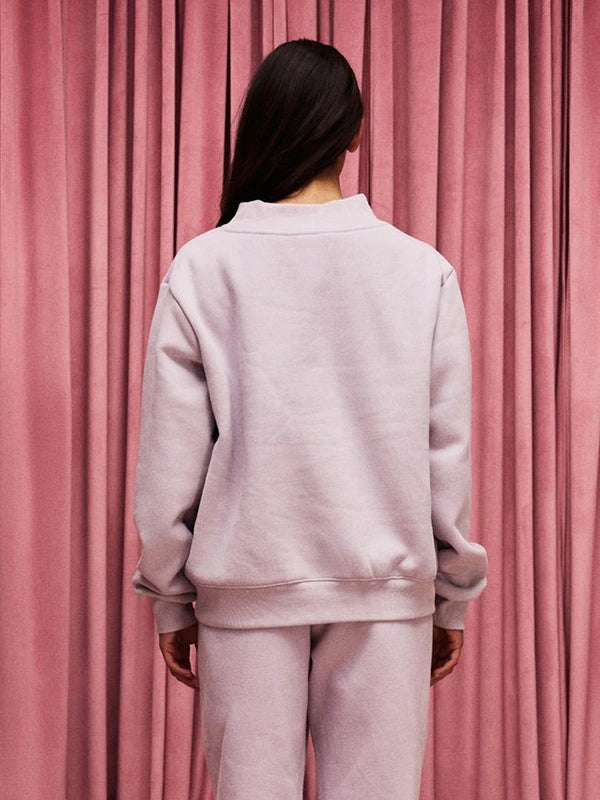 Parke Valentine’s Varsity Mockneck Sweatshirt Sweatshirt unisex detail view 6 | Dash Racegear — Cozy purple Parke Valentine’s Varsity Mockneck Fleece Sweatshirt, perfect for effortless daily outfits.