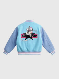 Vandy The Pink x McDonald’s Saja Boys Varsity Jacket Varsity Jacket unisex detail view 2 | Dash Racegear — Saja Boys varsity jacket by Vandy The Pink x Netflix x McDonald's, ideal for trendy outfits.
