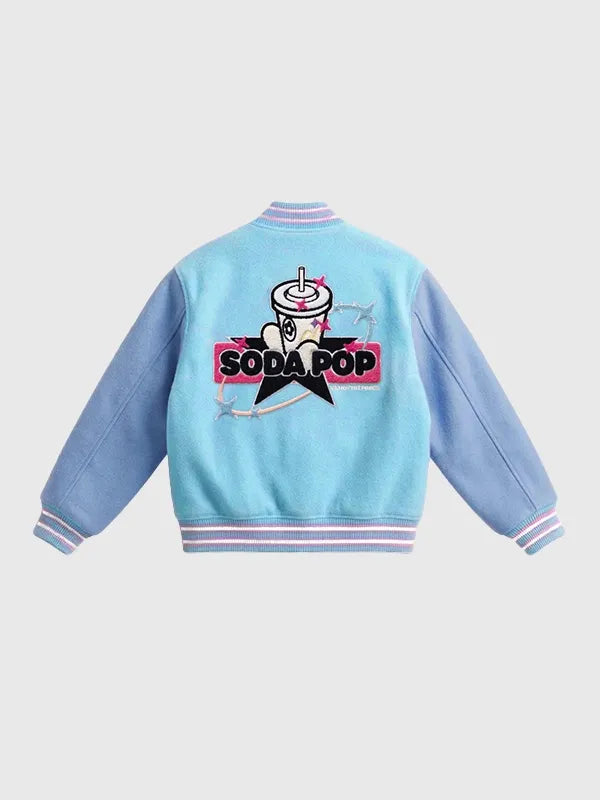 Vandy The Pink x McDonald’s Saja Boys Varsity Jacket Varsity Jacket unisex detail view 2 | Dash Racegear — Saja Boys varsity jacket by Vandy The Pink x Netflix x McDonald's, ideal for trendy outfits.