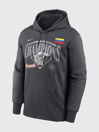 Venezuela 2026 World Baseball Classic Champions Hoodie Hoodie unisex detail view 2 | Dash Racegear — Nike Venezuela 2026 WBC champions locker room hoodie in charcoal grey, ideal for casual fan wear.