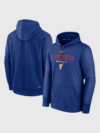 Venezuela 2026 World Baseball Classic Hoodie Hoodie unisex front product view | Dash Racegear — Venezuela 2026 WBC Nike Therma Hoodie in blue, soft fleece and athletic cut for cheering or streetwear.