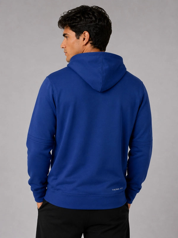 Venezuela 2026 World Baseball Classic Hoodie Hoodie unisex detail view 5 | Dash Racegear — Blue Nike Therma outerwear from World Baseball Classic Venezuela with bold numbering, pouch pocket, and hood adjustment