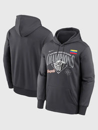 Venezuela 2026 World Baseball Classic Champions Hoodie Hoodie unisex front product view | Dash Racegear — Charcoal grey Venezuela 2026 World Baseball Classic champions hoodie by Nike for game day comfort.