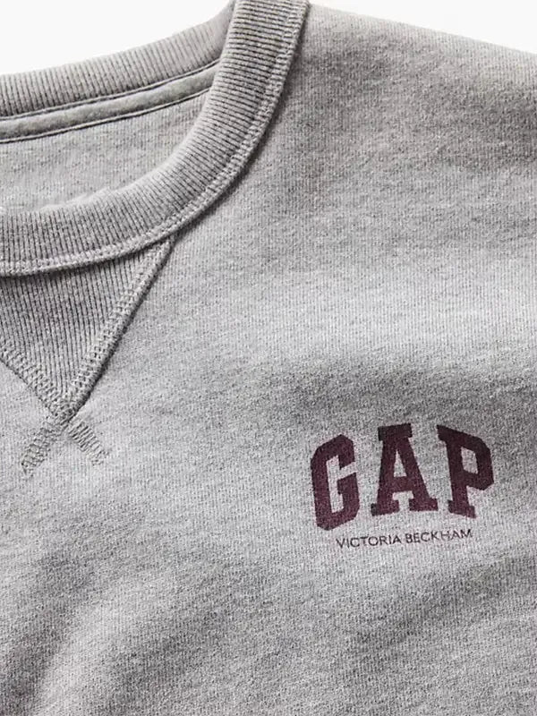 Gap × Victoria Beckham Sweatshirt Sweatshirt unisex detail view 4 | Dash Racegear — Unisex 2026 Gap x Victoria Beckham grey sweatshirt, soft fabric for cozy casual streetwear looks.