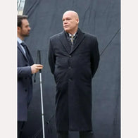 Daredevil Born Again Wilson Fisk Black Coat Jacket unisex front product view | Dash Racegear — Wilson Fisk Long Black Coat – Daredevil Born Again Mafia Look