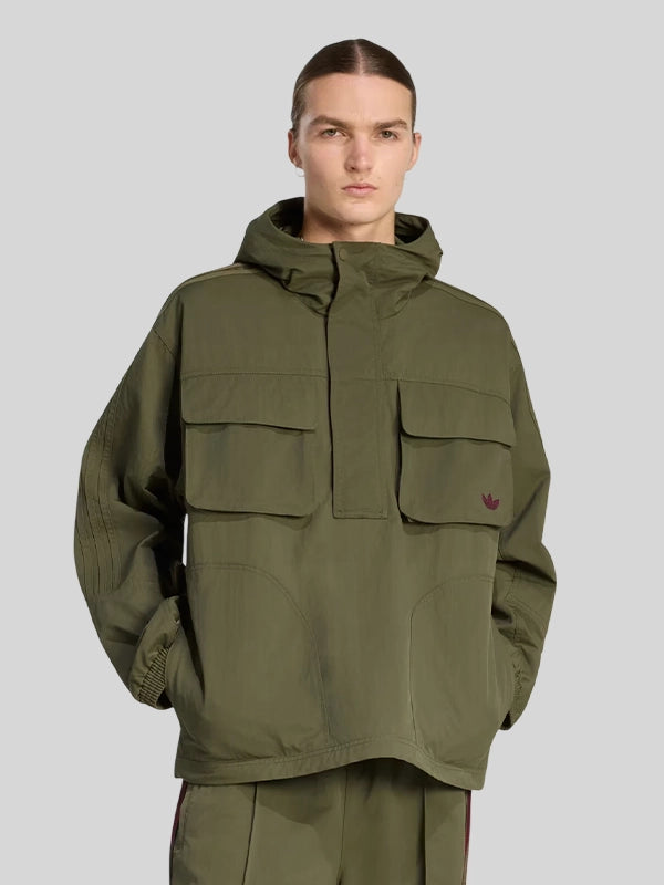 Vincent Kompany Adidas Jacket Jacket unisex detail view 3 | Dash Racegear — Adidas Kompany jacket olive green tone, stylish lightweight design, perfect for football-inspired street fashion looks.
