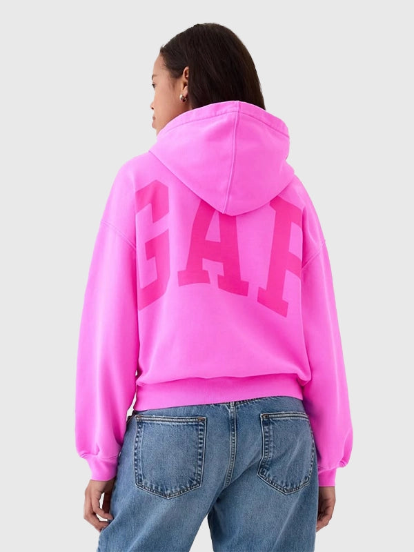 Pink Gap Hoodie Hoodie unisex detail view 2 | Dash Racegear — Cozy hot pink Gap pullover hoodie, vintage-inspired style for casual wear and playful fashion.
