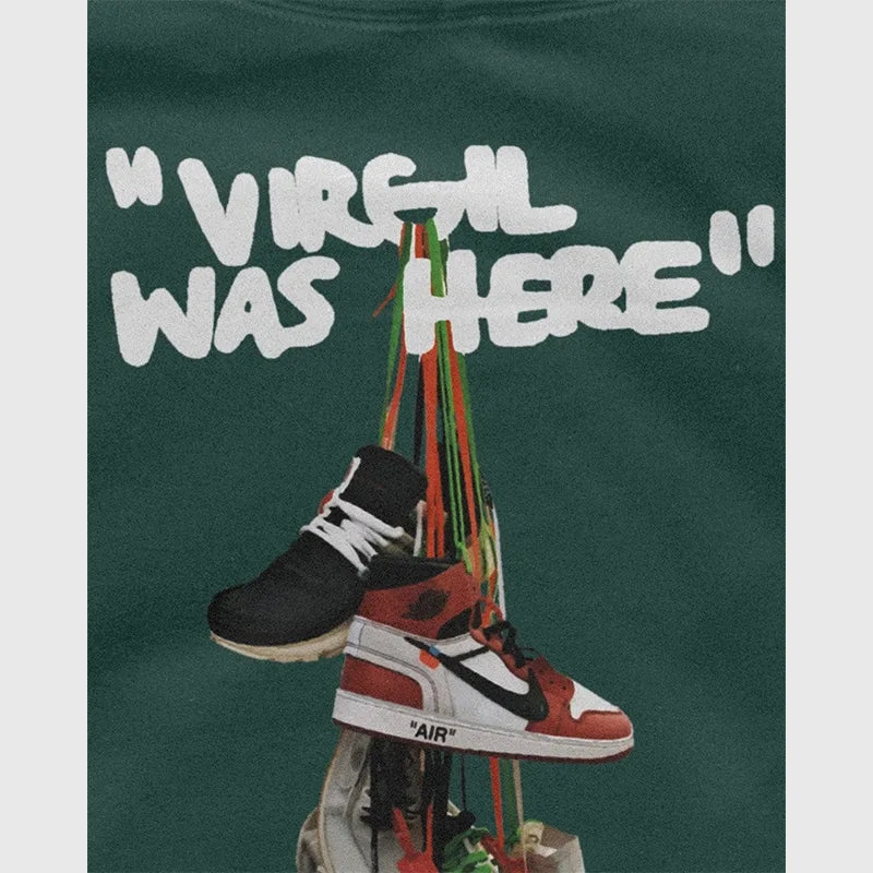 Virgil Was Here Hoodie Hoodie unisex detail view 2 | Dash Racegear — Fashion-forward hoodie celebrating the Virgil Was Here theme