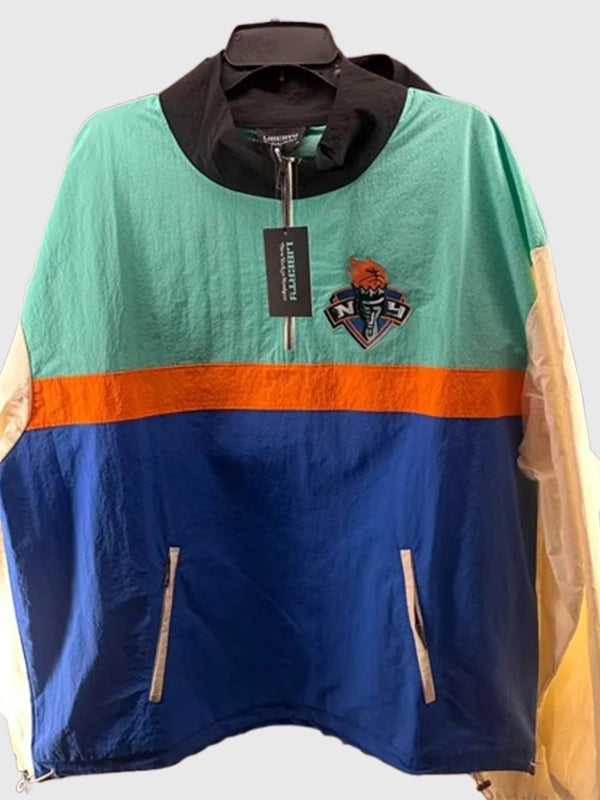 Spike Lee LVA-NYL New York Liberty Windbreaker Jacket Jacket unisex detail view 3 | Dash Racegear — Spike Lee LVA-NYL Windbreaker Jacket blends basketball-inspired style, smooth texture, and a bold New York fashion aesthetic.