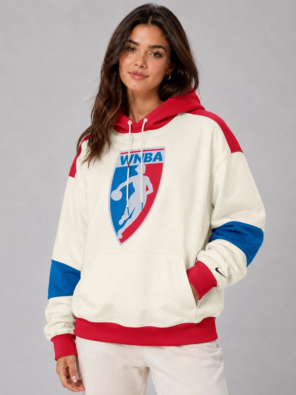 WNBA Legends Nike Basketball Hoodie Hoodie unisex detail view 6 | Dash Racegear — Beige WNBA Legends hoodie by Nike carrying vintage hardwood inspiration with fleece fabric and oversized outline