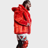 WWE Raw Seth Rollins Red Fur Jacket Jacket unisex detail view 8 | Dash Racegear — Seth Rollins WWE Raw Jacket – Bold & Fiery Fashion