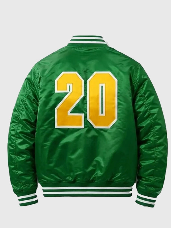 CM Punk Minnesota North Stars Jacket Jacket unisex detail view 3 | Dash Racegear — CM Punk Minnesota North Stars bomber jacket blending premium craftsmanship with modern sports-inspired everyday wearability.