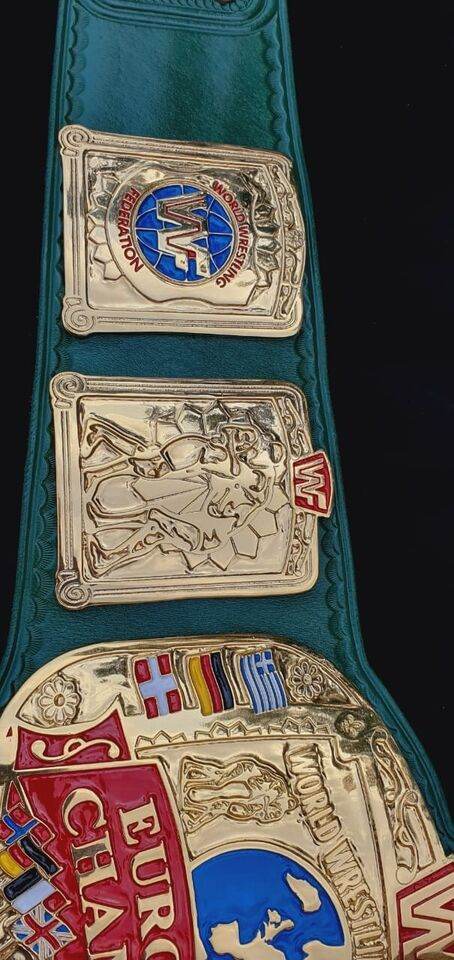 WWF European Championship Wrestling belt block logo 4mm zinc adult size - 5 | Dash Racegear