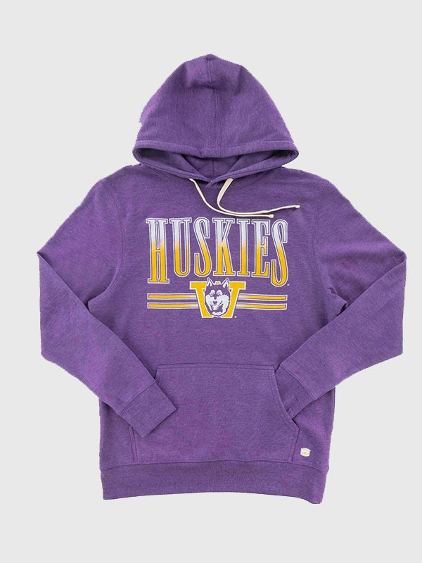 Washington Huskies Hoodie Hoodie unisex front product view | Dash Racegear — Washington Huskies Vintage Purple Hoodie, soft fleece with classic team logo for fans and casual wear.