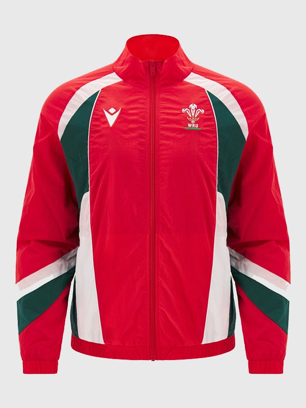 Welsh Rugby Union 2026/27 Anthem Jacket Jacket unisex front product view | Dash Racegear — Welsh Rugby Union 2026/27 Unisex Red Zip-Up Anthem Jacket featuring premium comfort and rugby-inspired everyday style.