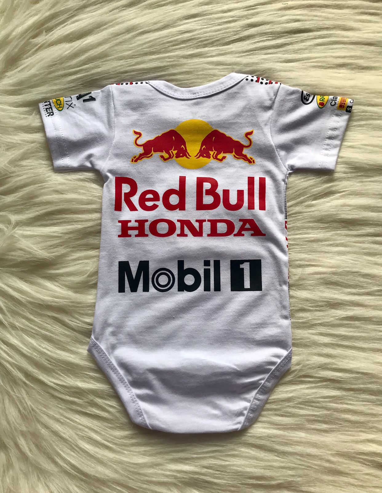Red Bull Racing F1 button down baby romper | Honda Edition - baby romper image 2
