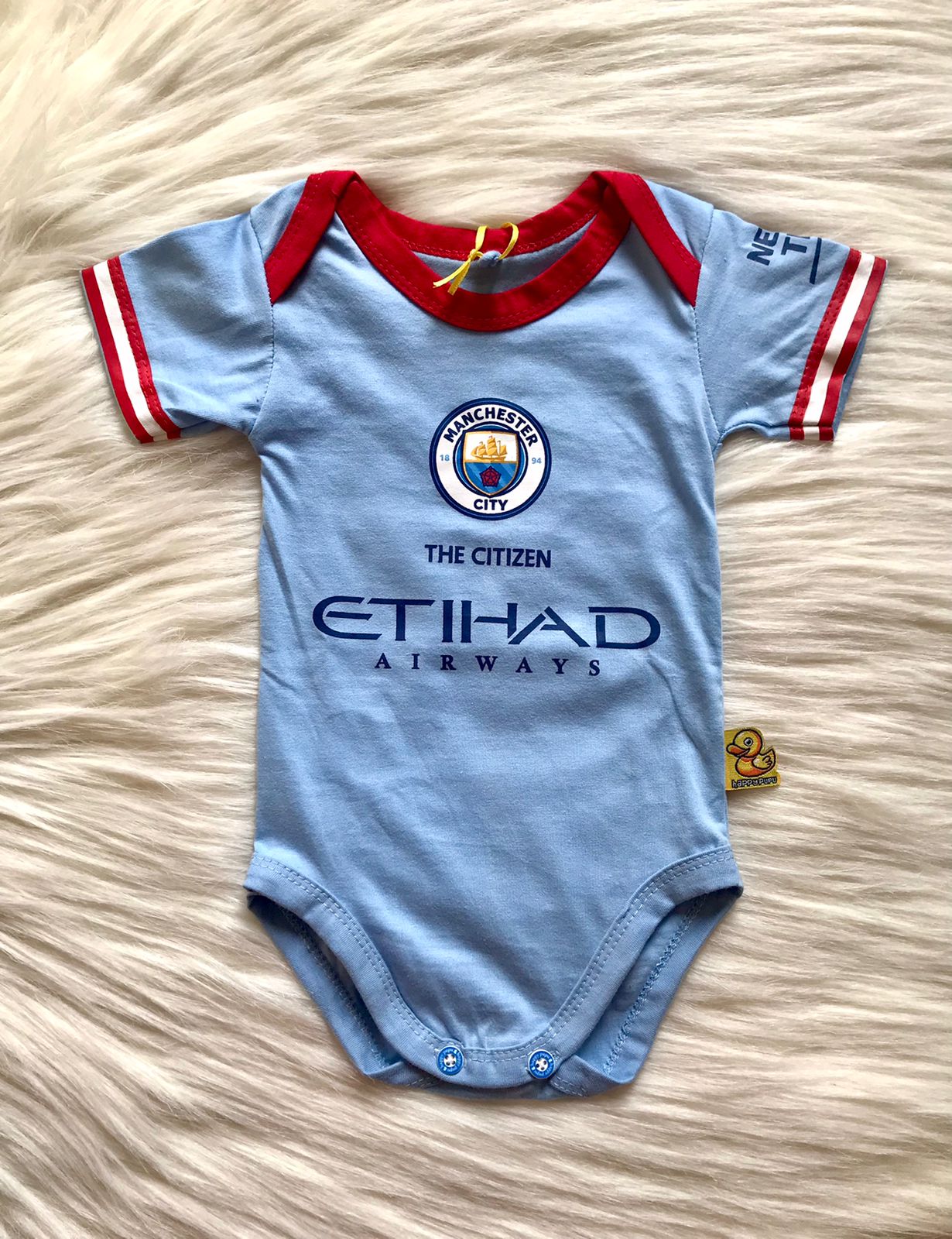 Manchester City soccer romper HOME jersey | 100% cotton - baby romper image 1