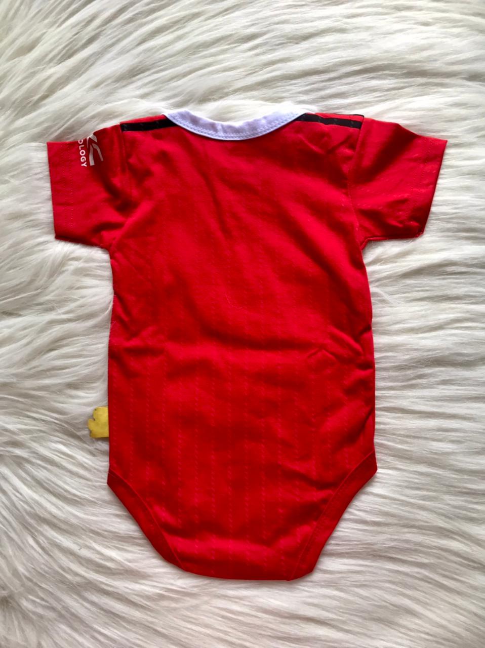 Manchester United Home soccer baby romper 100% cotton season 22/23 - baby romper image 2