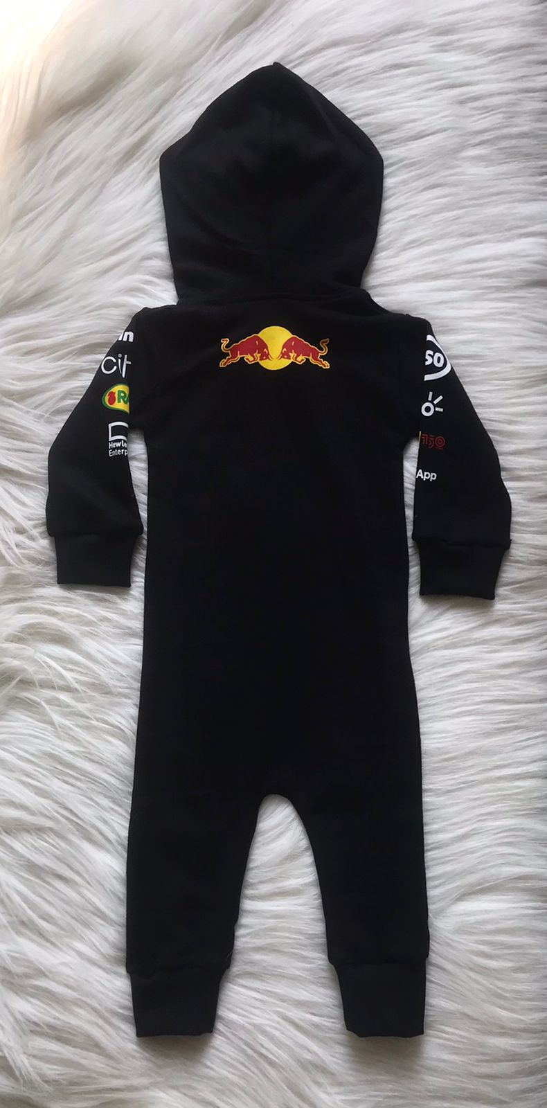 Red Bull Racing F1 Baby anorak jacket 100% cotton - Black - baby & toddler outfit image 2