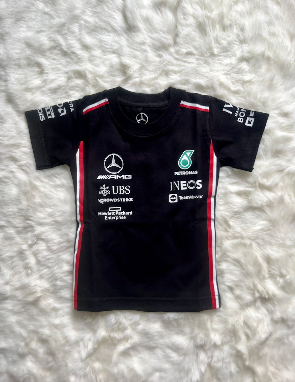 F1 Mercedes baby Racing Shirt Hamilton 44 jersey 100% cotton - baby & toddler shirt image 1