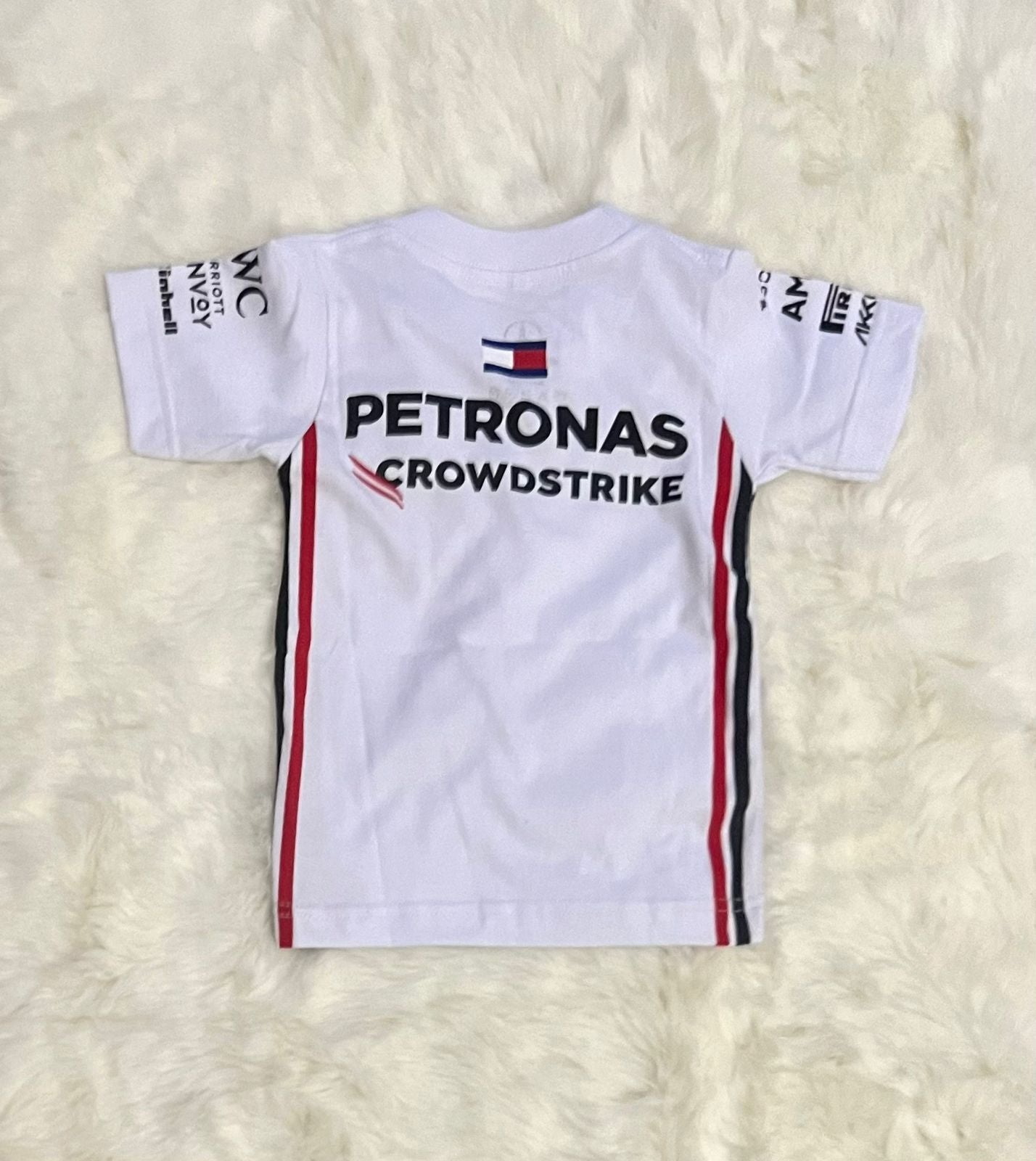 F1 Mercedes Racing Shirt Hamilton jersey 100% cotton - White Edition - baby & toddler shirt image 2
