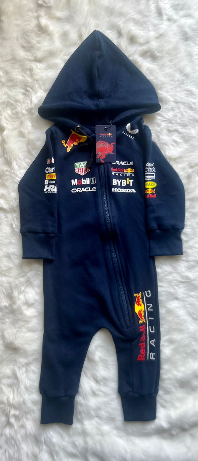 Baby Blue Jumpsuit Red Bull F1 Racing Anorak - baby & toddler outfit image 1