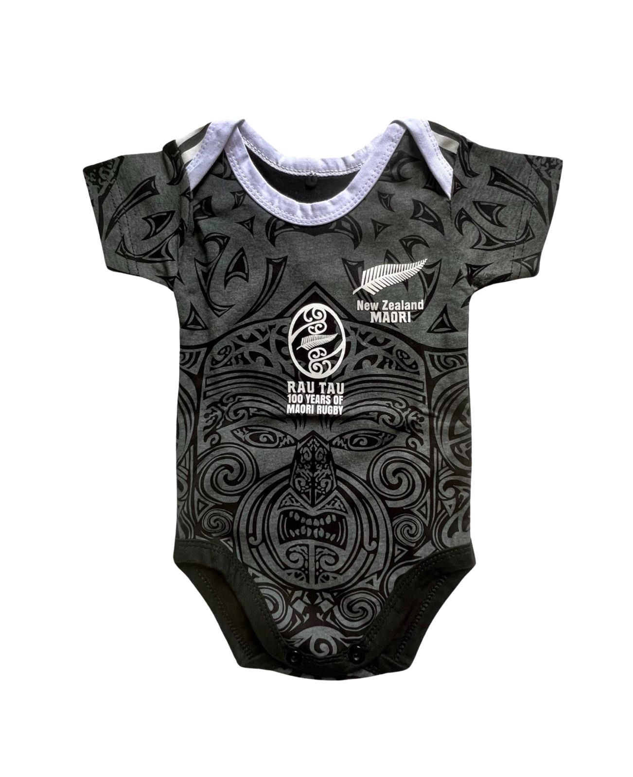 Māori All Blacks Baby Bodysuit Onesie 1st Home Full Print | Baby Gift - baby romper image 1