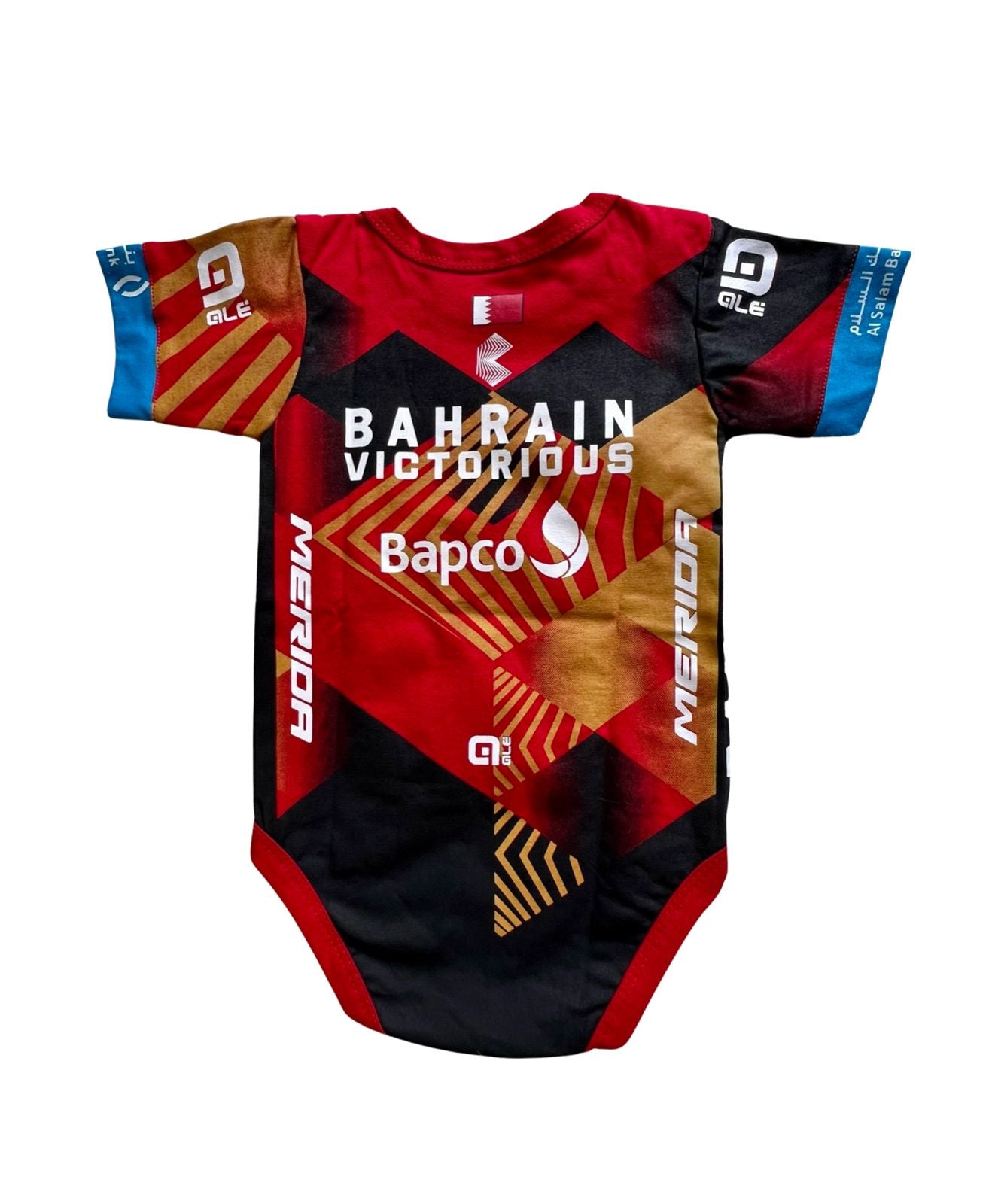 Bahrain Team Victorious cycling team baby onesie season 2023/2024 - baby cycling apparel image 3