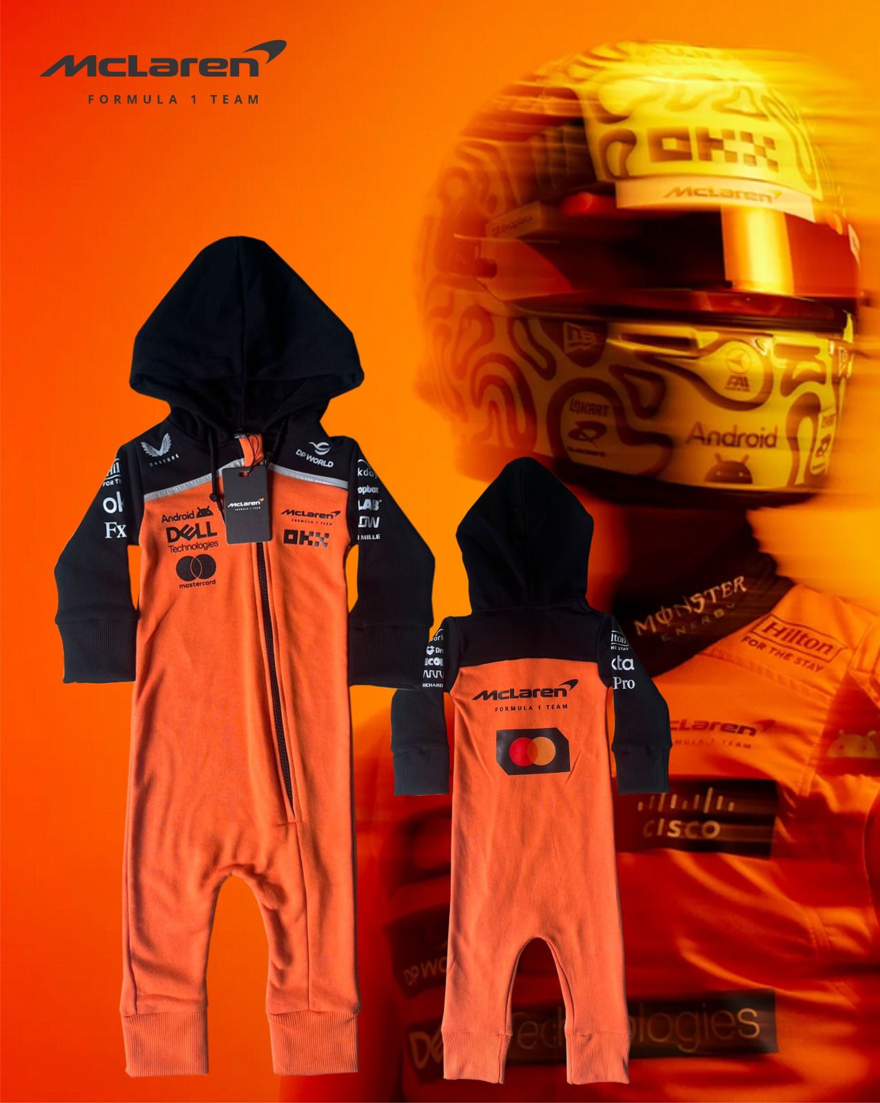 F1 McLaren baby Anorak Jumpsuit | Lando Norris | Oscar Piastri - baby & toddler outfit image 2