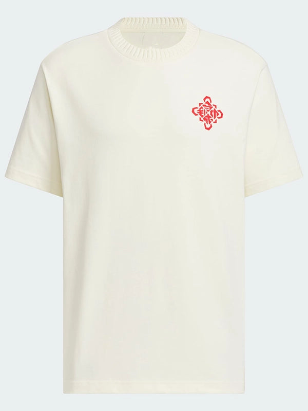 Adidas Chinese New Year SS26 T-Shirt Shirt unisex detail view 7 | Dash Racegear — Recreated Adidas LNY SS26 white crewneck T-shirt featuring a clean, fresh design with a relaxed everyday feel