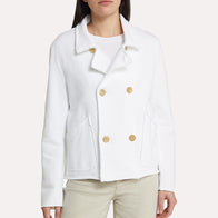 Womens White Peacoat Coat women detail view 2 | Dash Racegear — White Peacoat