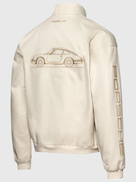 Porsche Legacy x PUMA Pepita Lifestyle Jacket Jacket unisex detail view 6 | Dash Racegear — PUMA x Porsche Legacy Pepita Lifestyle Black White Taupe Jacket for unisex wardrobes featuring elevated automotive inspired fashion