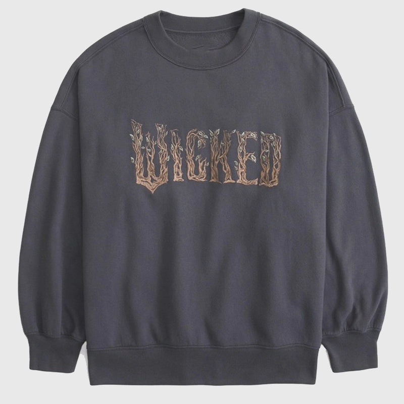 Abercrombie Wicked Oversized Sunday Crewneck Sweatshirt Sweatshirt unisex front product view | Dash Racegear — Wicked Grey oversized fleece crewneck sweatshirt designed by Abercrombie for relaxed wear.