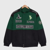 Wicked Elphaba Defying Gravity Racing Jacket Jacket unisex detail view 3 | Dash Racegear — Elphaba Wicked racing jacket with Defying Gravity graphics