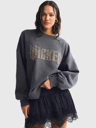 Abercrombie Wicked Oversized Sunday Crewneck Sweatshirt Sweatshirt unisex detail view 2 | Dash Racegear — Abercrombie Wicked Grey oversized Sunday crewneck sweatshirt crafted from soft fleece.