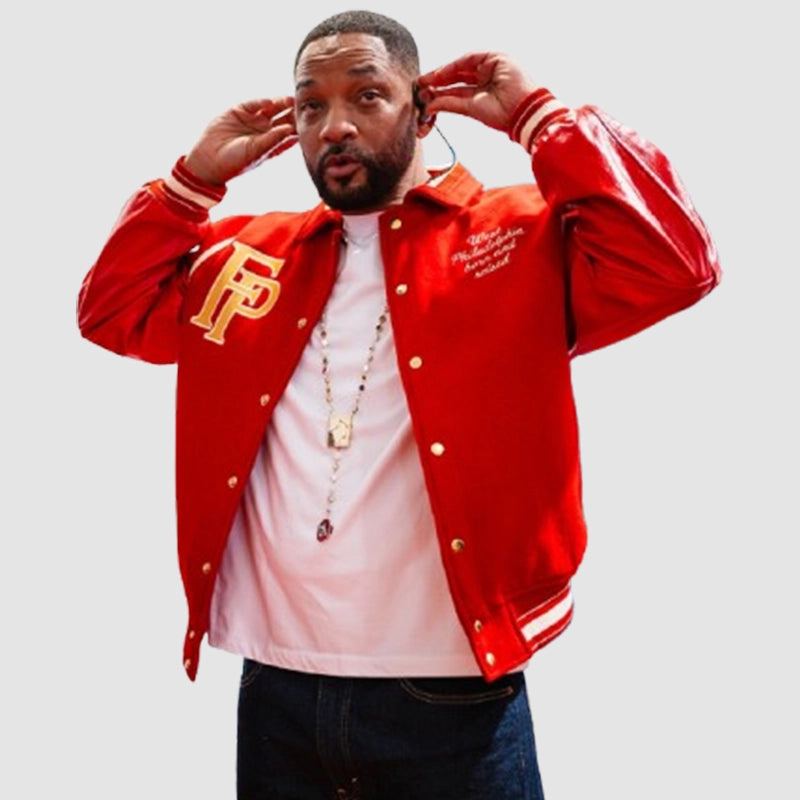 Will Smith Summertime Ball 2025 Red Varsity Jacket Varsity Jacket unisex detail view 7 | Dash Racegear — Will Smith’s red outerwear from the 2025 Summertime Ball
