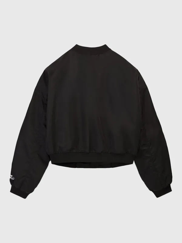 Adidas x Willy Chavarria Coaches Jacket Jacket unisex detail view 2 | Dash Racegear — Unisex black Adidas x Willy Chavarria coaches satin jacket with full zip and relaxed fit for everyday urban flair.