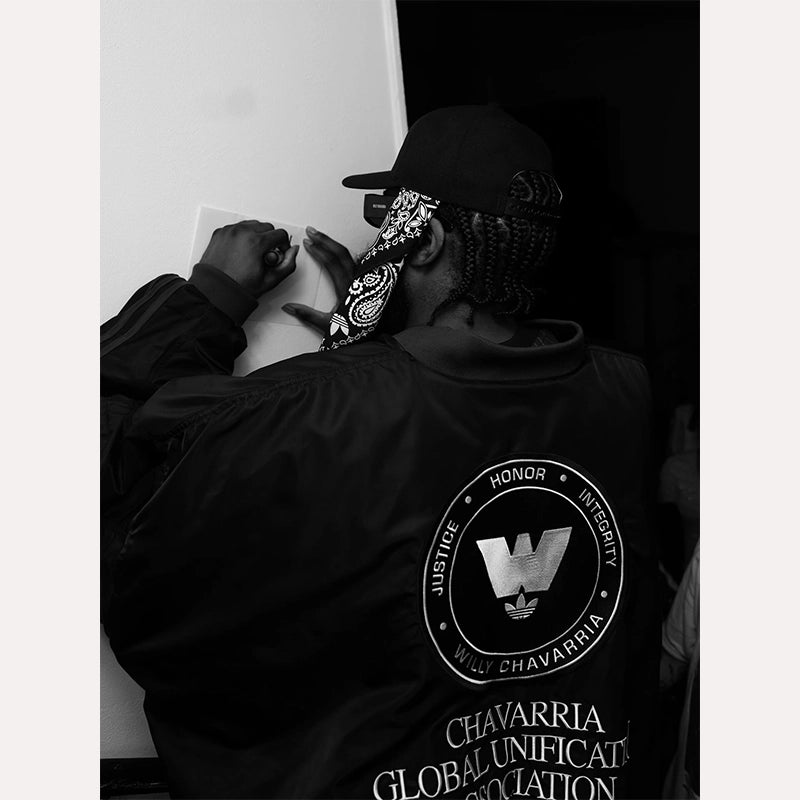 Adidas x Willy Chavarria Justice Honor Integrity Jacket Jacket unisex detail view 4 | Dash Racegear — Limited Drop – Adidas x Chavarria Message-Driven Jacket