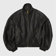 Willy Chavarria Ruff Rider Leather Jacket Leather Jacket unisex front product view | Dash Racegear — Willy Chavarria Ruff Rider leather jacket with bold streetwear vibe