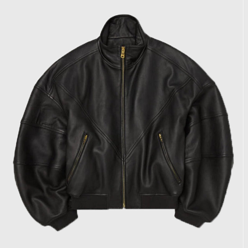 Willy Chavarria Ruff Rider Leather Jacket Leather Jacket unisex front product view | Dash Racegear — Willy Chavarria Ruff Rider leather jacket with bold streetwear vibe
