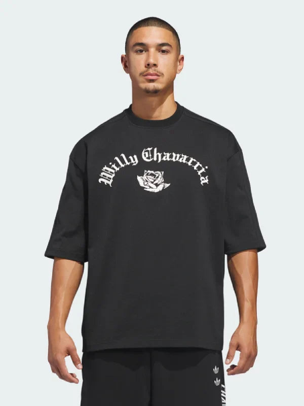 Adidas x Willy Chavarria T-shirt Shirt unisex front product view | Dash Racegear — Adidas x Willy Chavarria black T-shirt, casual streetwear with bold design for everyday style.