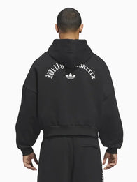Adidas x Willy Chavarria Zip-Up Hoodie Hoodie unisex detail view 2 | Dash Racegear — Full-zip black hoodie from Adidas Originals x Willy Chavarria, comfy streetwear essential for men.