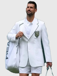 Novak Djokovic 2026 Wimbledon Blazer Blazer unisex detail view 9 | Dash Racegear — This Novak Djokovic White Blazer captures a championship-inspired look with refined tailoring and a sophisticated feel.