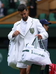 Novak Djokovic 2026 Wimbledon Blazer Blazer unisex detail view 3 | Dash Racegear — Novak Djokovic 2026 Wimbledon Blazer showcases a premium white design with a sharp fit and iconic tennis-inspired style.