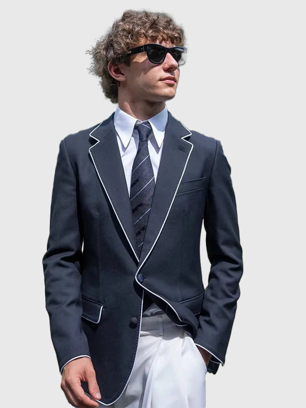 Kimi Antonelli Wimbledon 2026 Blazer Blazer unisex detail view 5 | Dash Racegear — Wimbledon Championships 2026 Kimi Antonelli Navy Blue Blazer with a refined tailored fit and timeless elegance.